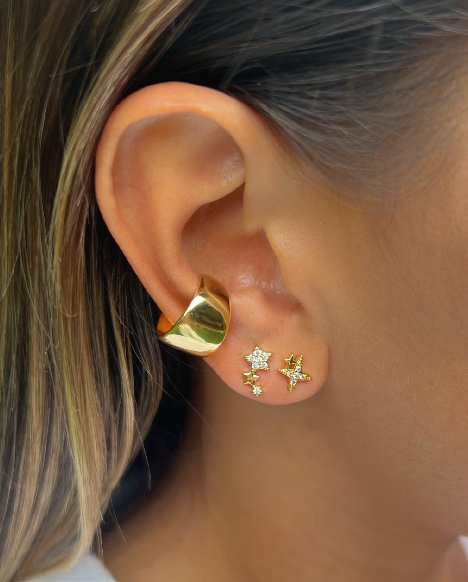 Earcuff Chunky Dorado Mediano